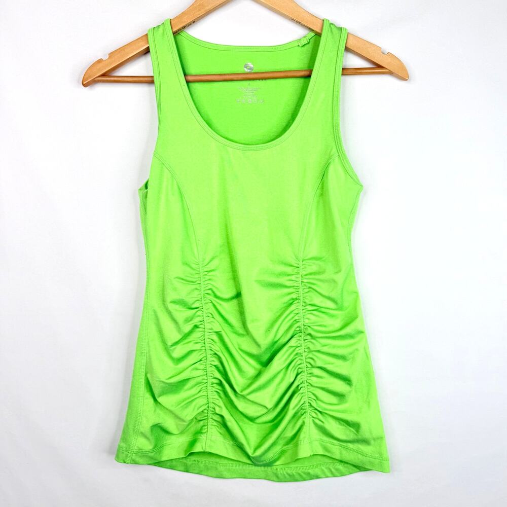90 Degree By Reflex Lime Green Scrunch Workout Tank Top Small